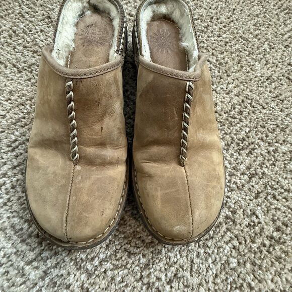 Ugg Australia 5135 Leather Mules Clog Slide On Shoes Women's Sz 8 /39 - Picture 5 of 10